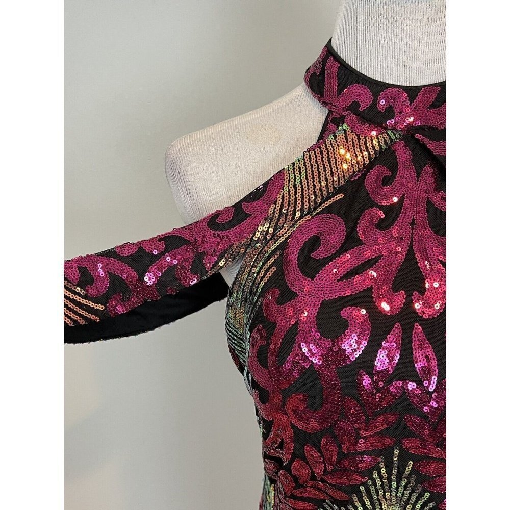 Formal Backless Sequin Halter Prom Dress - Picture 7 of 13